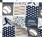 Baseball Patchwork Wholecloth Cheater Quilt Baby Boy Grey Blue Pinstripe Custom Printed Fabric by Spoonflower Various Fabrics by the Yard or Fat Quarter